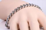 Flat Curb Link Steel Bracelet, Made from solid Steel, 8.50 Inches Long and 8 mm Wide
