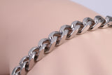 Flat Curb Link Steel Bracelet, Made from solid Steel, 8.50 Inches Long and 8 mm Wide