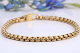 Cuban Steel Bracelet, Made from solid Steel, IP Gold Plated, measures 8.50 Inches Long and 4 mm Wide