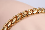 10 mm wide Diamond cut Curb Bracelet, Made from solid Steel, IP Gold Plated, measures 8.50 Inches Long and 10 mm Wide