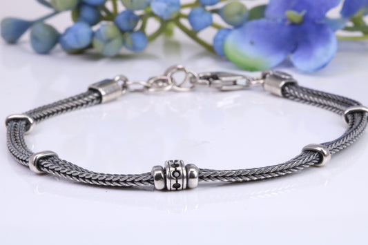 Unisex Cuban Bracelet, made from solid Sterling Silver, 8.50 Inches Long x 7 mm wide, Length adjustable