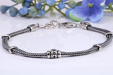 Unisex Cuban Bracelet, made from solid Sterling Silver, 8.50 Inches Long x 7 mm wide, Length adjustable
