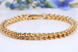 Cuban Chunky Steel Bracelet, Made from solid Steel, IP Gold Plated, measures 8.50 Inches Long and 5 mm Wide
