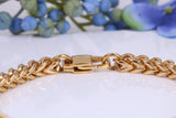 Cuban Chunky Steel Bracelet, Made from solid Steel, IP Gold Plated, measures 8.50 Inches Long and 5 mm Wide
