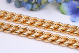 Very Chunky Curb Link Steel Necklace, Made from solid Steel, IP Gold Plated, 10 mm Wide and available in two lengths, Gold Look