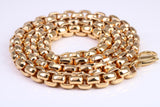 Very Chunky Cuban Steel Necklace, Made from solid Steel, IP Gold Plated, 8 mm Wide and available in two lengths, Gold Look for a Small Price