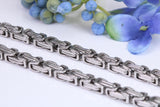 Chunky Byzantine Steel Necklace, Made from solid Steel, 5 mm Wide and available in two lengths