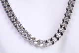 Chunky Curb Link Steel Necklace, Made from solid Steel, 7 mm Wide and available in two lengths