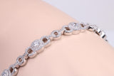 Heavy Bracelet, AAA Graded C Z set, Made from solid Sterling Silver, 8.75 Inches Long and 8 mm Wide, British Hallmarked