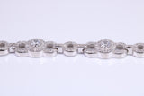 Heavy Bracelet, AAA Graded C Z set, Made from solid Sterling Silver, 8.75 Inches Long and 8 mm Wide, British Hallmarked