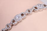 Heavy Bracelet, AAA Graded C Z set, Made from solid Sterling Silver, 8.75 Inches Long and 8 mm Wide, British Hallmarked