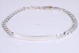 Diamond cut Curb Link Bracelet, Made from solid Sterling Silver, 8 Inches Long and 5 mm Wide