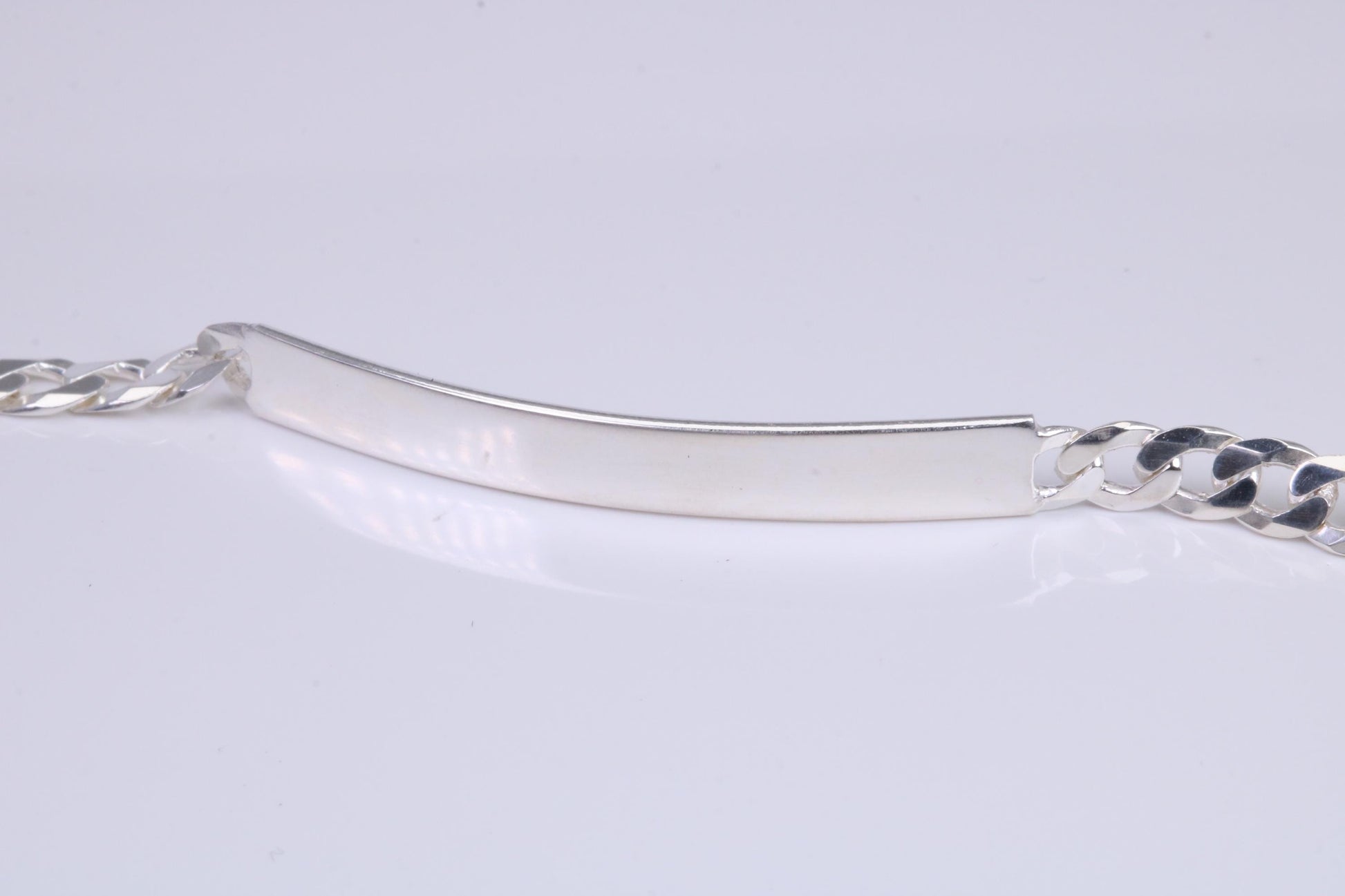 Diamond cut Curb Link Bracelet, Made from solid Sterling Silver, 8 Inches Long and 5 mm Wide