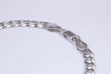 Diamond cut Flat Curb Link Bracelet, made from solid Sterling Silver, 8.50 Inches Long