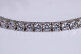 Tennis Bracelet, made from solid Sterling Silver and set with top graded Diamond White C Z, 8.50 inches Long