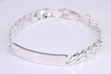 Gents Diamond cut Curb Link Bracelet, Made from solid Sterling Silver, 8 Inches Long and 8 mm Wide, British Hallmarked