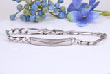 Gents Diamond cut Link Bracelet, Made from solid Sterling Silver, 8.50 Inches Long and 7 mm Wide, British Hallmarked