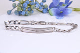 Gents Diamond cut Link Bracelet, Made from solid Sterling Silver, 8.50 Inches Long and 7 mm Wide, British Hallmarked