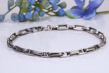 Unisex Cuban Bracelet, made from solid Sterling Silver, 8 Inches Long x 4 mm wide