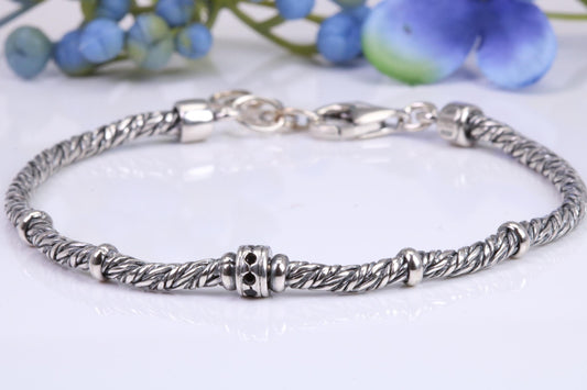 Unisex Cuban Bracelet, made from solid Sterling Silver, 8.50 Inches Long x 5 mm wide, Length adjustable