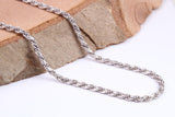 Diamond cut Twisted Rope Chain, 24 inch long x 2.30 mm wide, made from solid Sterling Silver, British Hallmarked