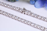 Cubic Zirconia set Tennis Necklace, made from solid Sterling Silver, 20 Inches Long x 4 mm wide