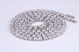Cubic Zirconia set Tennis Necklace, made from solid Sterling Silver, 20 Inches Long x 4 mm wide
