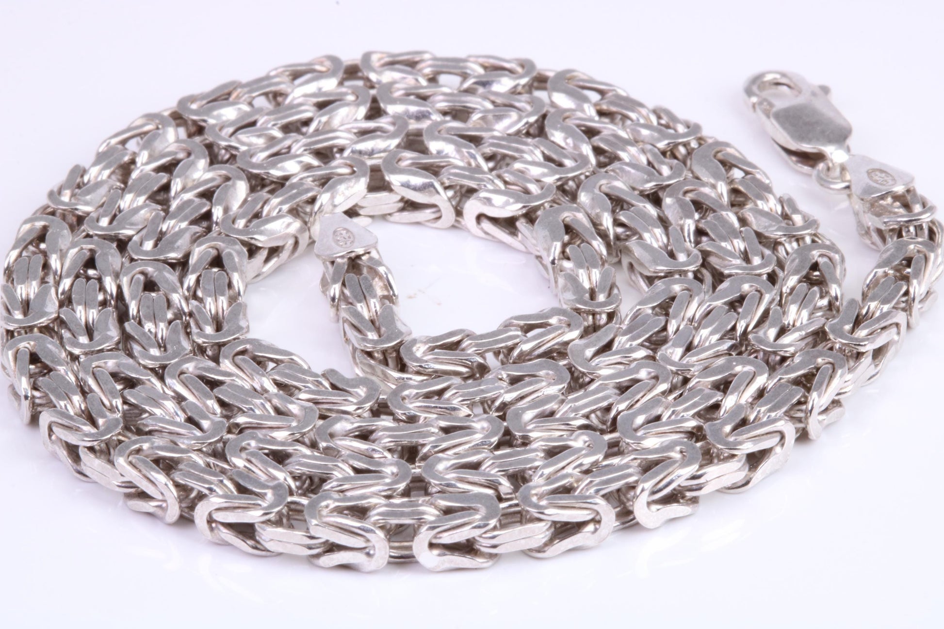 Chunky Cuban Necklace, Made from solid Cast Silver, 22 inches Long x 3.5 mm Wide