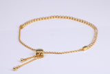 Line Tennis Bracelet, made from solid Sterling Silver and Yellow Gold Plated, Length adjustable