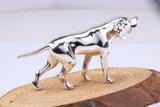 Pointer Dog Miniature Figurine, 51 mm Long, Made from Cast 925 Grade Sterling Silver with British Hallmark