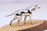 Pointer Dog Miniature Figurine, 51 mm Long, Made from Cast 925 Grade Sterling Silver with British Hallmark