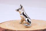 Sitting German Shepard Dog Miniature Figurine, Made from Cast 925 Grade Sterling Silver with British Hallmark