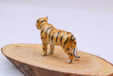 Tiger Miniature Figurine, Made from Cast 925 Grade Sterling Silver Enamel Finished with British Hallmark