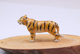 Tiger Miniature Figurine, Made from Cast 925 Grade Sterling Silver Enamel Finished with British Hallmark