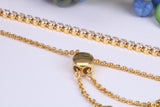 Line Tennis Bracelet, made from solid Sterling Silver and Yellow Gold Plated, Length adjustable