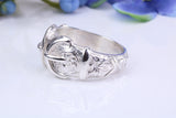 23 mm Wide Buckle ring, made from solid cast silver, British Hallmarked