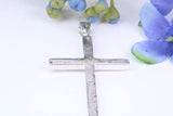 Large Hammered Finish 50 mm Long Cross, Made From Solid Cast Silver, British Hallmarked