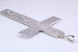 Very Very Large Ornate Cross, Measuring 110 mm Long, Made From Solid Cast Silver, With Heavy Belcher Chain, British Hallmarked