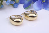 22 mm Long Chunky Looking Hoop Creole Earrings Made from 9ct Yellow Gold