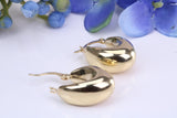 22 mm Long Chunky Looking Hoop Creole Earrings Made from 9ct Yellow Gold