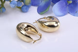 22 mm Long Chunky Looking Hoop Creole Earrings Made from 9ct Yellow Gold