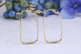 27 mm Long Rectangle Hoop Creole Earrings Made from Solid 9ct Yellow Gold