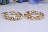 25 mm Round Chunky Looking Hoop Creole Earrings Made from 9ct Yellow Gold