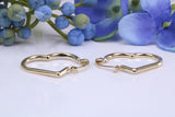 20 mm Love Heart Shape Hoop Creole Earrings Made from Solid 9ct Yellow Gold
