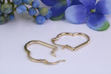 20 mm Love Heart Shape Hoop Creole Earrings Made from Solid 9ct Yellow Gold