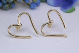 25 mm Love Heart Shape Hoop Creole Earrings Made from Solid 9ct Yellow Gold