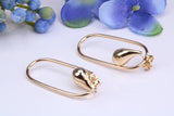 32 mm Long Dropper Hoop Earrings Made from 9ct Yellow Gold