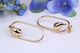 32 mm Long Dropper Hoop Earrings Made from 9ct Yellow Gold