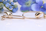 32 mm Long Dropper Hoop Earrings Made from 9ct Yellow Gold