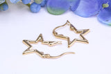 20 mm Star Shape Hoop Creole Earrings Made from Solid 9ct Yellow Gold